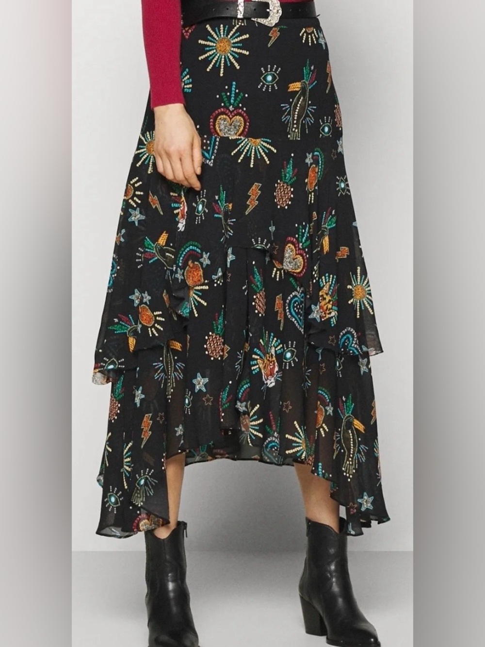 FARM Rio ruffle skirt Sz XS